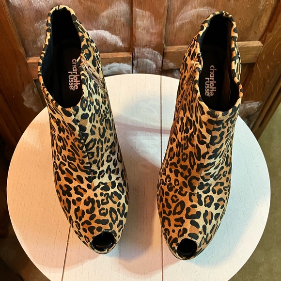 Charlotte Russe peep today leopard print platform stiletto. Size 10 - Picture 9 of 10